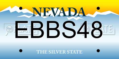 EBBS48 Nevada License Plate