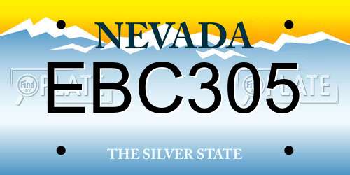 EBC305 Nevada License Plate