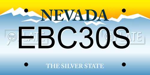 EBC30S Nevada License Plate