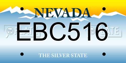 EBC516 Nevada License Plate