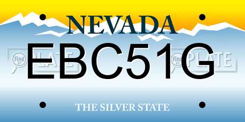 EBC51G Nevada License Plate