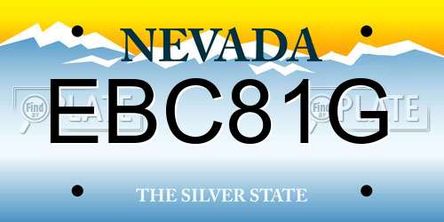 EBC81G Nevada License Plate
