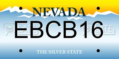 EBCB16 Nevada License Plate