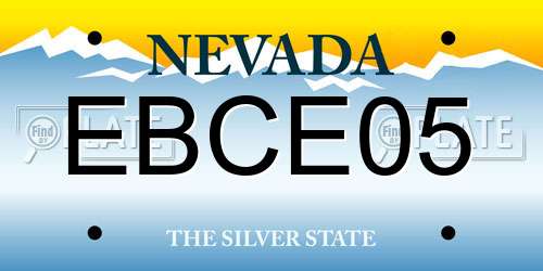 EBCE05 Nevada License Plate