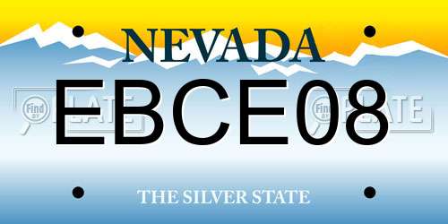 EBCE08 Nevada License Plate