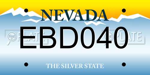 EBD040 Nevada License Plate