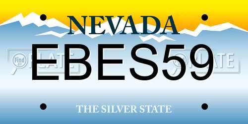 EBES59 Nevada License Plate