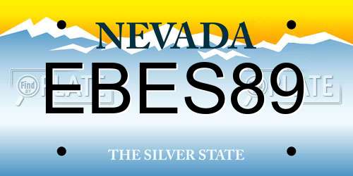 EBES89 Nevada License Plate