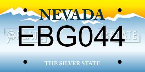 EBG044 Nevada License Plate
