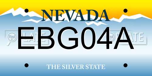 EBG04A Nevada License Plate
