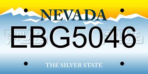 EBG5046 Nevada License Plate