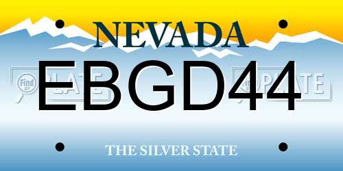 EBGD44 Nevada License Plate