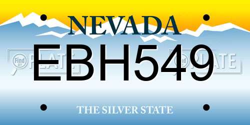 EBH549 Nevada License Plate