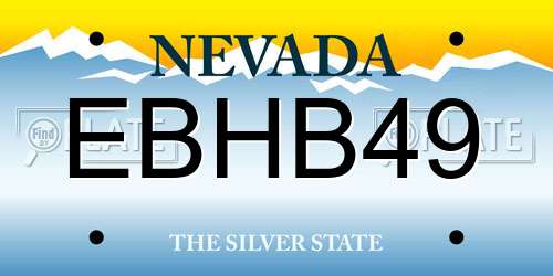 EBHB49 Nevada License Plate