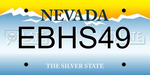 EBHS49 Nevada License Plate