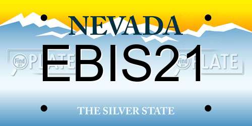 EBIS21 Nevada License Plate