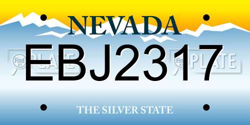 EBJ2317 Nevada License Plate