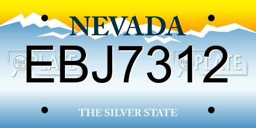 EBJ7312 Nevada License Plate
