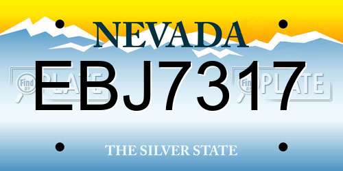 EBJ7317 Nevada License Plate
