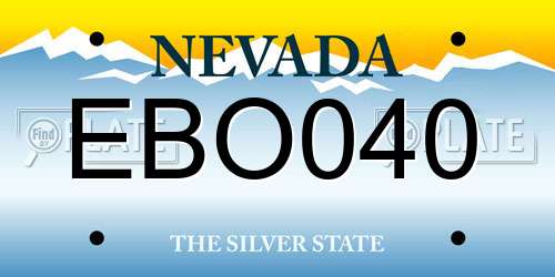 EBO040 Nevada License Plate