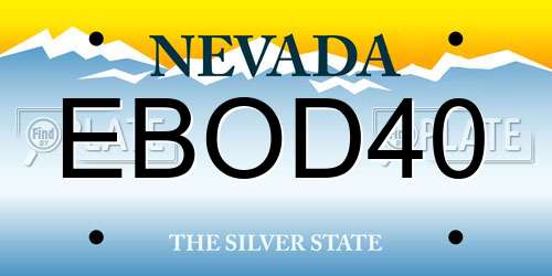 EBOD40 Nevada License Plate