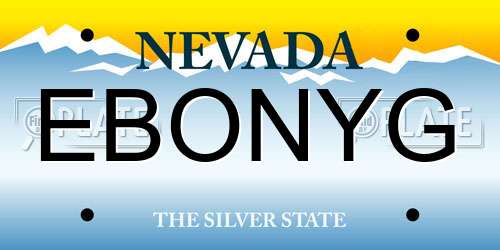 EBONYG Nevada License Plate