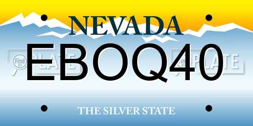 EBOQ40 Nevada License Plate