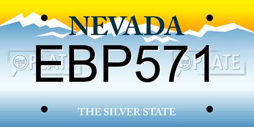 EBP571 Nevada License Plate