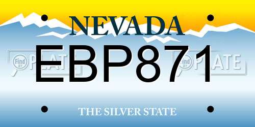 EBP871 Nevada License Plate