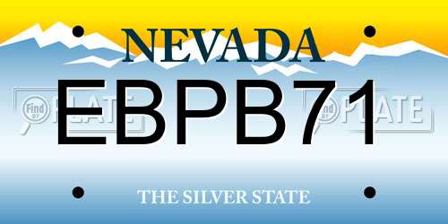 EBPB71 Nevada License Plate