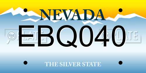 EBQ040 Nevada License Plate