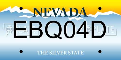 EBQ04D Nevada License Plate