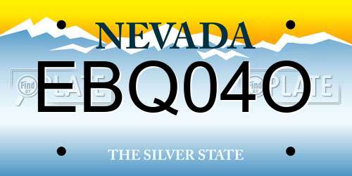 EBQ04O Nevada License Plate
