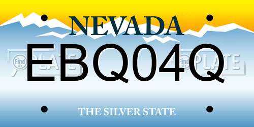 EBQ04Q Nevada License Plate