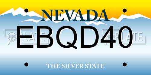 EBQD40 Nevada License Plate
