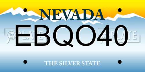 EBQO40 Nevada License Plate