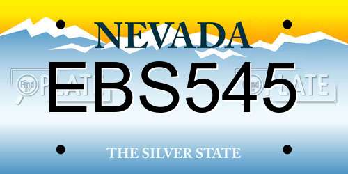 EBS545 Nevada License Plate