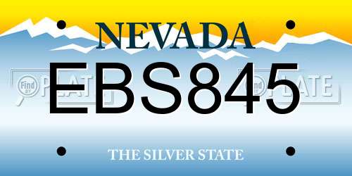 EBS845 Nevada License Plate