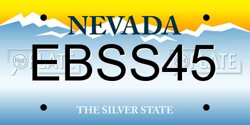EBSS45 Nevada License Plate