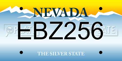 EBZ256 Nevada License Plate