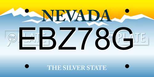 EBZ78G Nevada License Plate