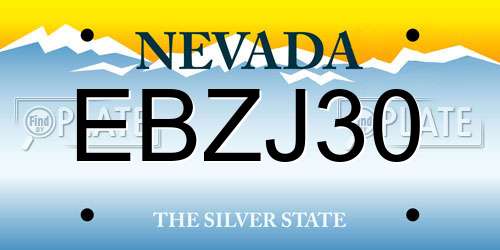 EBZJ30 Nevada License Plate