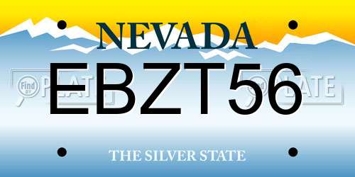 EBZT56 Nevada License Plate