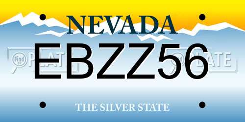 EBZZ56 Nevada License Plate