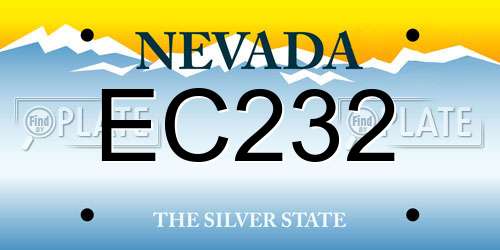 EC232 Nevada License Plate