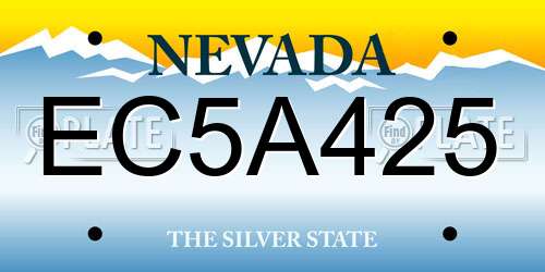 EC5A425 Nevada License Plate
