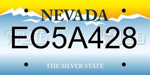 EC5A428 Nevada License Plate