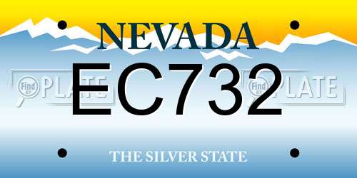 EC732 Nevada License Plate