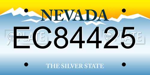 EC84425 Nevada License Plate