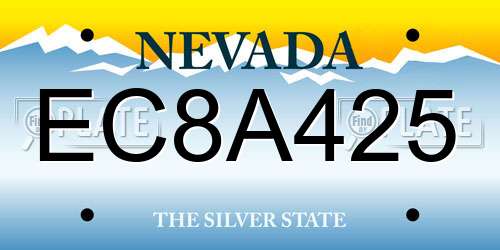 EC8A425 Nevada License Plate